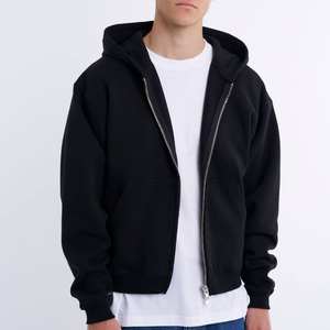 Sudaderas con capucha personalizadas para hombre, sudaderas con capucha funcionales de gran tamaño con doble cremallera, ropa de calle con hombros caídos, sudadera con cremallera en blanco para hombre - Product Image 1