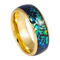 Fabriqué en Chine 6mm hommes opale bague en tungstène hommes luxe opale incrustation bague de fiançailles en carbure de tungstène