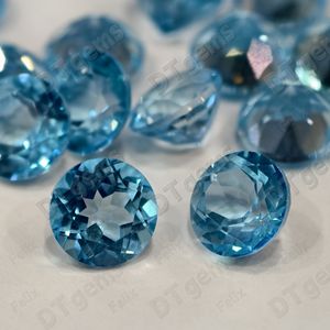 4,0-5,0 mm ronde Zwitserse blauwe topaas edelsteen, A+ kwaliteit natuurlijke losse steen - Premium blauwe topaas - Product Image 1