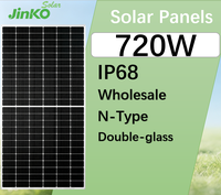 Panel Surya Bifasial Kaca Ganda Tipe-N Jinko 720W Grosir, Modul PV Daya Tinggi IP68