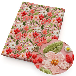 <span class=keywords><strong>Tela</strong></span> de algodón y poliéster ligera con estampado de fresa de imitación bordada <span class=keywords><strong>para</strong></span> ropa DIY, Mantel y Material acolchado - Product Image 6