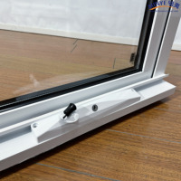 Fenêtre en verre avec auvent en aluminium sur mesure, fenêtre à battant supérieur sécurisée pour chambre, salle de bain et immeuble de grande hauteur
