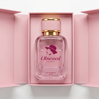 Vente flash - Flacon de parfum carré 30 ml, flacon de parfum 50 ml, 100 ml, flacon de parfum rose avec boîte et couvercle