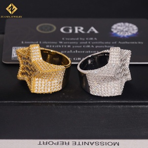 Star Shape Moissanite <b>Ring</b> 18K Gold Plated Iced Out Luxury <b>Mens</b> Party Jewelry Hip Hop <b>Mens</b> <b>Rings</b> - Product Image 4