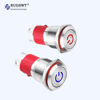 Interrupteur à bouton-poussoir momentané en métal éclairé de 19 mm avec connecteur pour équipement de test de batterie de nouvelle énergie