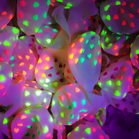Ballons fluorescents DM 10 pièces, étoiles néon qui brillent sous la lumière noire, en latex, pour décorations de fête, anniversaire, Noël, Pâques, Halloween, Ramadan