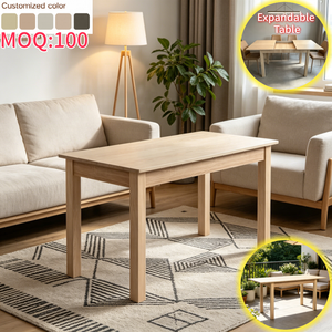 Wholesale Extendable Wooden <strong>Dining</strong> <strong>Table</strong> 100cm to <strong>140cm</strong> Living <strong>Table</strong> Foldable Modern Home Furniture for Apartment <strong>Dining</strong> Room - Product Image 1