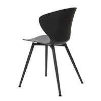 Chaise de salle à manger moderne en plastique avec pieds en métal, dossier incurvé ergonomique pour salle à manger, café, bistrot