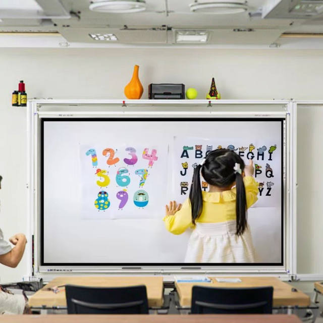 Interactive Digital Education Electronic Whiteboard 20-Point Multi-Touch 4K Resolution Android Windows OS 55-100 Inches Sizes