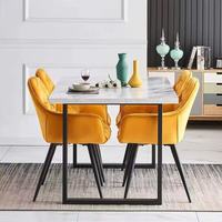 Fauteuil rembourré de luxe nordique épais et doux en velours rembourré chaise de salle à manger au design moderne pour la maison et le restaurant