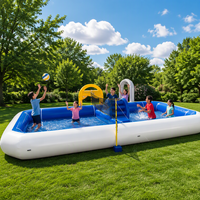 Grand terrain de volley-ball aquatique gonflable, Aqua Volley Biribol, piscine avec filet de volley-ball pour jeux en plein air dans les parcs d'attractions
