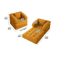 Canapé-lit modulaire en velours côtelé convertible et pliable pour salon et appartement – Canapé de compression