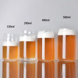الأكثر مبيعًا نظارات بيرة مخصصة علبة بيرة على شكل زجاج التسامي علبة زجاجية فارغة علبة بيرة زجاجية