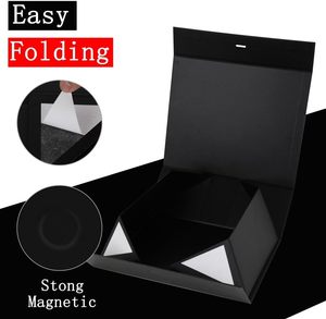 Caixa de Presente Magnética Ecológica Preta para Fita Dourada com Laminação Fosca, Design Dobrável, Inclui Papel de Preenchimento e Cartão de Saudação - Product Image 4