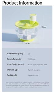 Fontanella d'Acqua Automatica Intelligente per Gatti da 2L, Dispenser d'Acqua per Animali Domestici con <span class=keywords><strong>3</strong></span> Modalità di Flusso, Design Durevole con Ventosa, Logo Personalizzabile, Produzione in Fabbrica - Product Image 5