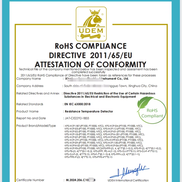 ROHS Certificate