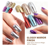 Ensemble de poudre à ongles Vinimay Chrome, logo personnalisé, paillettes colorées, pigment en poudre, effet miroir métallique, poudre à ongles pour nail art