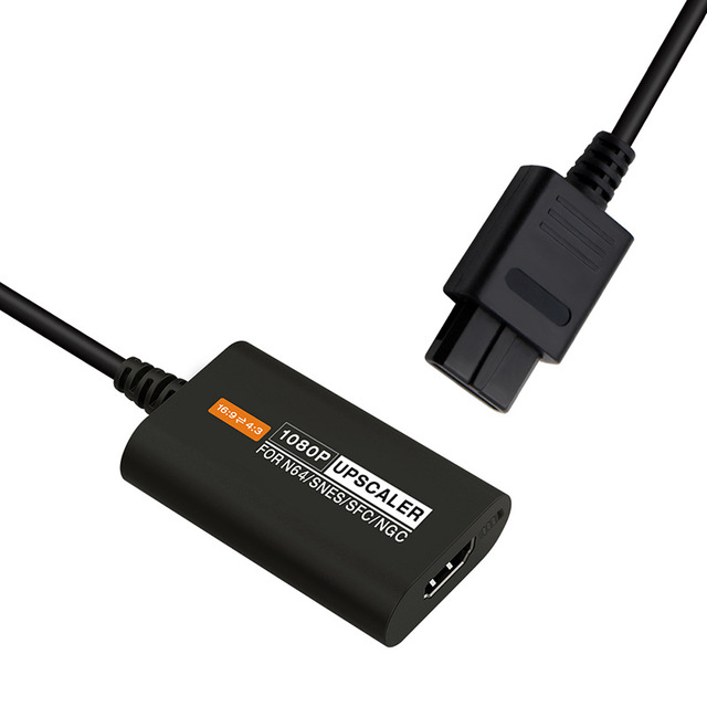 N64 to HD-MI Converter Adapter Support 16:9/4:3 Conversion, HD-MI Link Cable for N64 /SNES/NGC/SFC 1080p Output Plug and Play