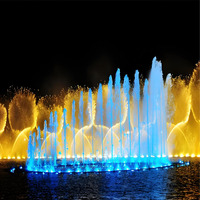 Fontaine musicale programmable - Fontaine dansante extérieure avec diverses variations de musique, de lumières et de motifs d'eau