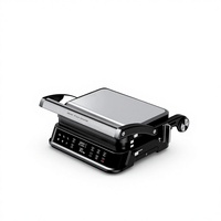 Grill électrique détachable 2-en-1 avec surface antiadhésive et fonction sans fumée