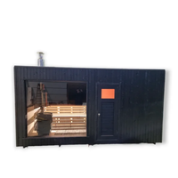 Vente directe d'usine : Sauna extérieur en cèdre rouge massif avec salle de relaxation, verrière panoramique et chauffage électrique pour jardin familial