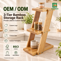 Étagère à 3 niveaux en bambou, petit présentoir de rangement, organisateur de bureau pour comptoir, salle de bain, cuisine