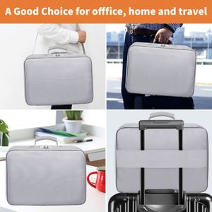 Sac de rangement portable ignifuge pour documents avec serrure et fermeture éclair, résistant à l'eau, pour la maison ou les voyages - Product Image 3