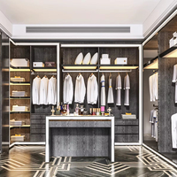 Système de dressing intelligent Lesso Home, moderne et luxueux, avec îlot de rangement central et éclairage LED intégré, pour villa