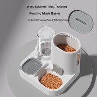 Distributeur automatique d'eau et de nourriture pour animaux de compagnie 2-en-1, grande capacité, bol en PP, anti-renversement, étanche, portable, alimenté par batterie, pour intérieur