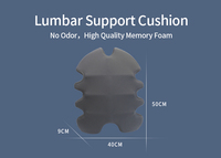 Coussin arrière en mousse à mémoire de forme avec soutien lombaire pour oreiller de lecture de repos de lit de bureau de voiture