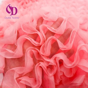 Tela bordada con <span class=keywords><strong>volantes</strong></span> plisados 3D <span class=keywords><strong>de</strong></span> tul multicolor <span class=keywords><strong>de</strong></span> poliéster 100% para vestidos y accesorios <span class=keywords><strong>de</strong></span> invitados <span class=keywords><strong>de</strong></span> boda - Product Image 6