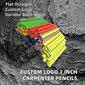 Lápiz de Carpintero Octagonal Plano con Logotipo Personalizado para Trabajos de Madera y Construcción - Product Image 2