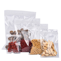 Sachet en plastique transparent refermable pour épices, à fond plat, pour emballage alimentaire