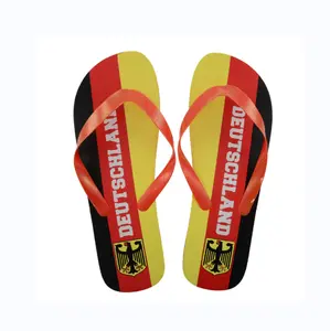 Kustom bendera nasional Jerman anti-selip tebal Platform sandal Eva kasual untuk wanita pantai Pria sandal musim panas sandal besar