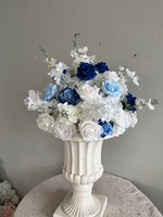 Boule de fleurs artificielle de haute qualité en soie, style vintage, roses blanches, hortensias verts, roses blanches, 60 cm, centre de table de mariage