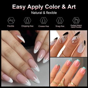 100 pièces de capsules d'ongles en gel souple mat, extra courtes, formes Coffin, Amande, Carré, demi-couverture, pour extension de manucure - Product Image 2