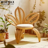 Meubles personnalisés en rotin Vintage, chaises de loisirs en forme de fleur, ensemble de canapés de salon hôtel