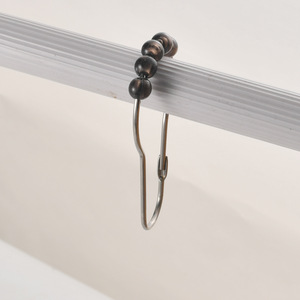 Ganchos para cortina de ducha de estilo chino con forma de calabaza con cuentas, accesorios de baño extraíbles, montados en la pared de acero al carbono - Product Image 4