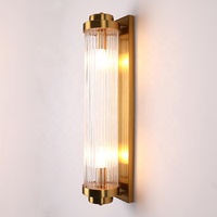 Applique Murale LED en Cristal Minimaliste Nordique Moderne pour Maison et Bureau, Finition Dorée, Éclairage d'Ambiance à IRC Élevé 90