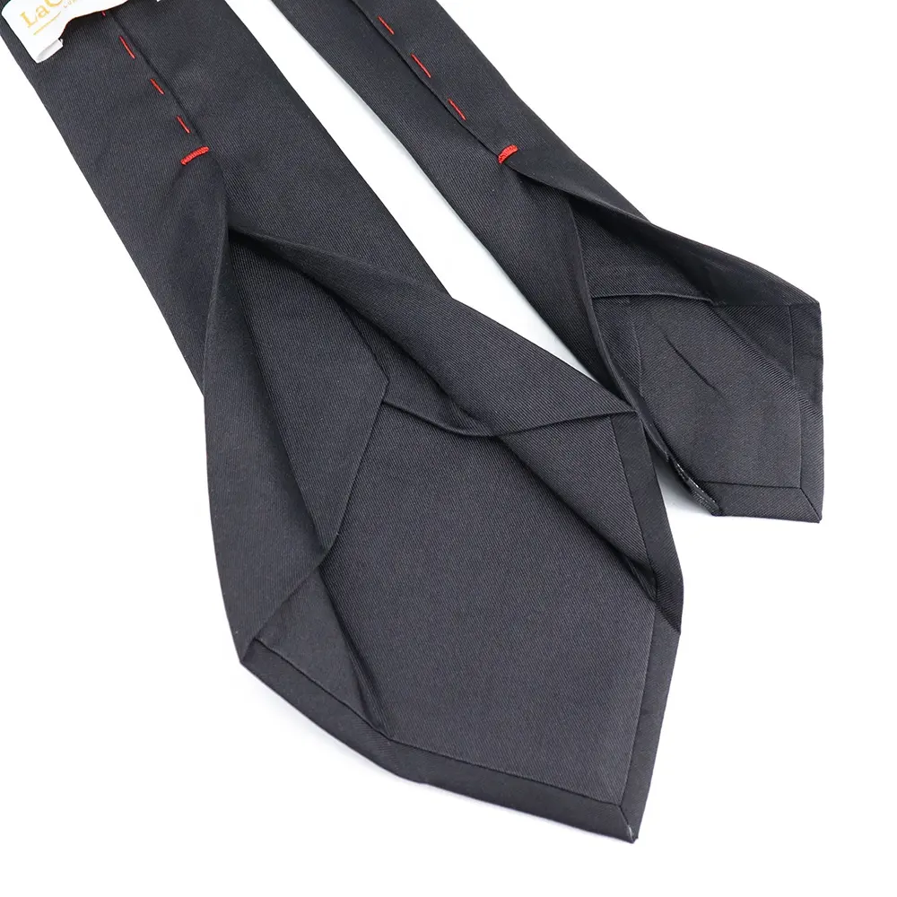 Corbata clásica de seda para hombre, tejido Jacquard de Color sólido y negro, costura a mano, siete pliegues, nuevos diseños
