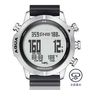 노스 에지 아쿠아 2023 핫 세일 빛나는 포인터 디지털 시계 남성용 스테인레스 스틸 스포츠 방수 시계