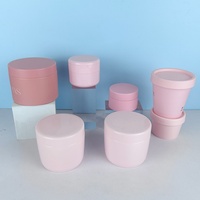Contenant d'emballage cosmétique en matériaux supérieurs, pot en plastique PET pour crème avec logo personnalisé, bouchon à vis, poudre libre pour soins de la peau 150g-500g