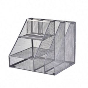 Organisateur de bureau multifonctionnel en métal noir, ensemble de rangement pour dossiers et fournitures de bureau pour le bureau et la maison - Product Image 2