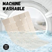 Tapis de bain rectangulaire pliable en silicone Webos, taille jumbo, antidérapant, résistant, avec ventouses
