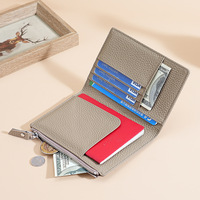 Portefeuille de voyage multifonctionnel en liège couleur unie, tendance, avec protection RFID pour passeport, billets et cartes