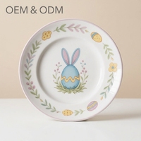 Assiettes en céramique Ostern avec motif œuf, décoration printanière, assiettes à dessert en porcelaine, assiettes à petit-déjeuner, Allemagne