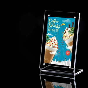 Support de panneau <span class=keywords><strong>photo</strong></span> en acrylique magnétique transparent en forme de L 4x6 5x7 - Product Image 5