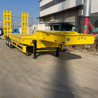 Semi-remorque surbaissée à 4 essieux pour le transport de véhicules lourds, remorque surbaissée pour la logistique et la vente de machines de construction