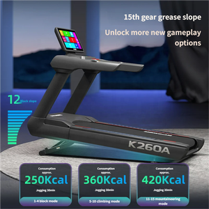 Tapis roulant commercial K260, motorisé, électrique, écran LCD, pliable, cadre en alliage d'aluminium, vitesse de 1 à 6 km/h, salle de sport à domicile - Product Image 2