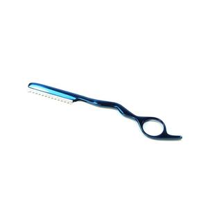 Navaja de Afeitar Profesional de Acero Inoxidable Azul, de Una Sola Hoja, para Afeitar la Cara y Uso en Salón, para Hombres, Obexa OBR-98894 - Product Image 1